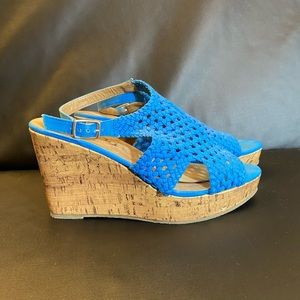 MUDD Blue Wedge Sandals